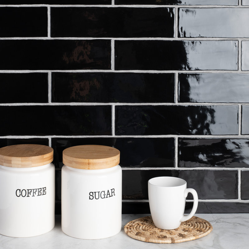 Chester 3" x 12" Ceramic Subway Wall Tile in Black