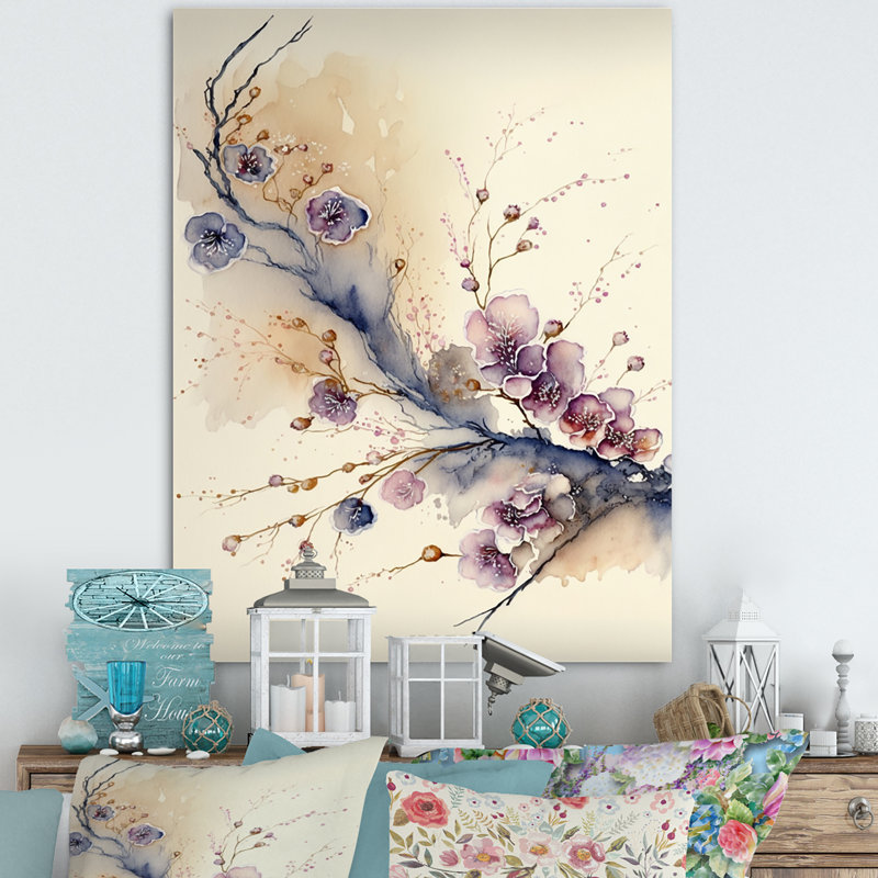 Traditional Plants & Flowers Wall Decor on Metal, 20" H x 12" W x 1" D