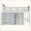 Lit mezzanine avec armoire de rangement, garde-robe et DEL-123985605-123985604
