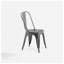 Ensemble de 4 chaises de salle à manger en métal gris antique