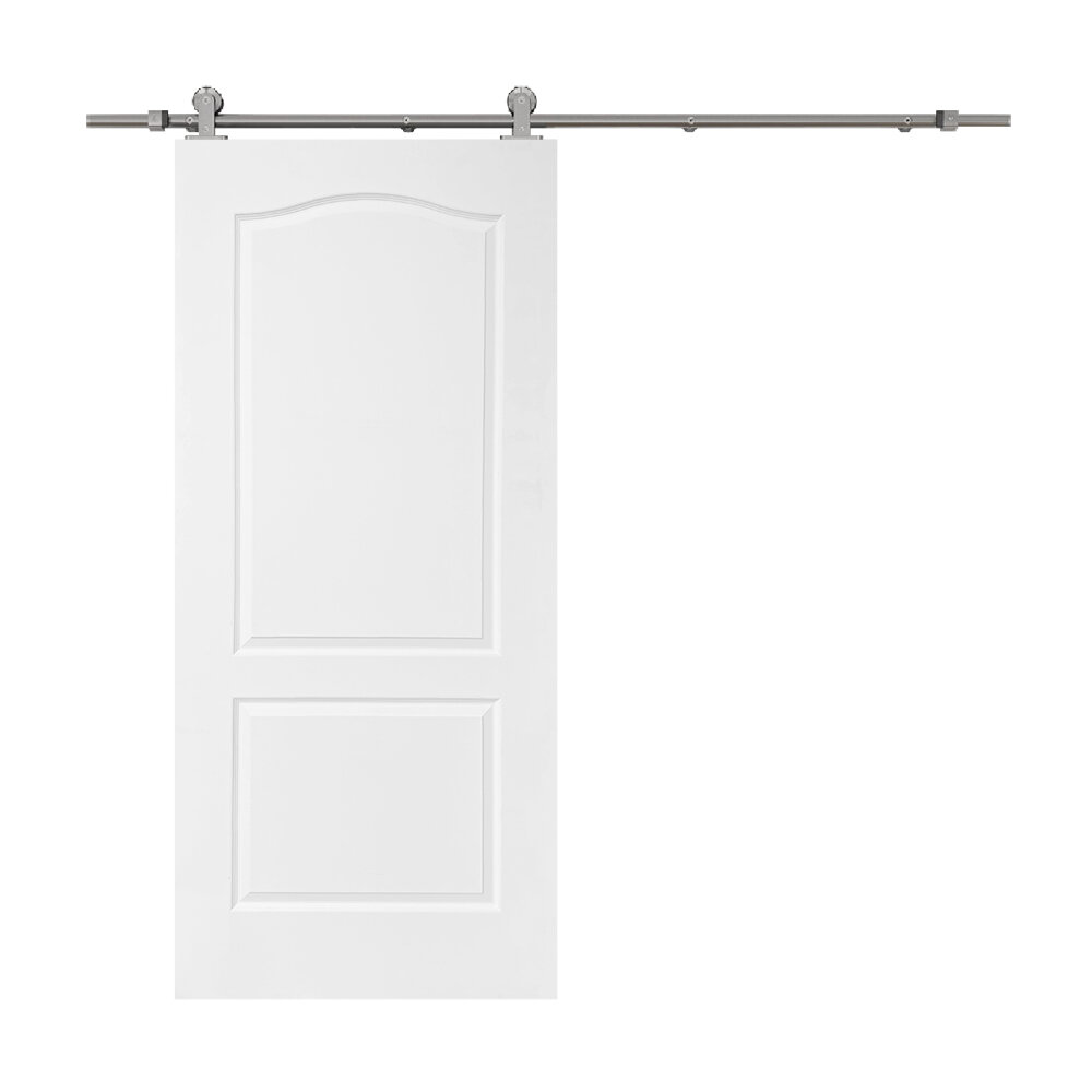 CALHOME 30 in. x 80 in. White Primed Composite Wood Barn Door Slab