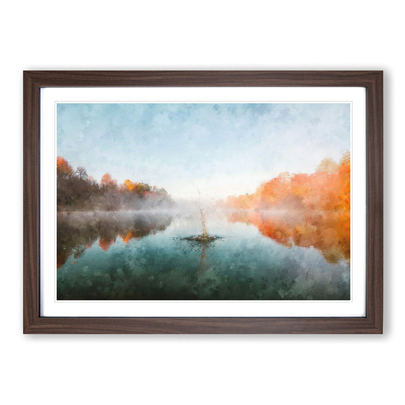Lake Splash - Picture Frame Painting Print, Walnut Framed, 24cm H x 33cm W x 2cm D