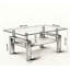 Table basse rectangulaire en verre, table basse transparente, tables d'appoint modernes pour le salon, meubles de salon