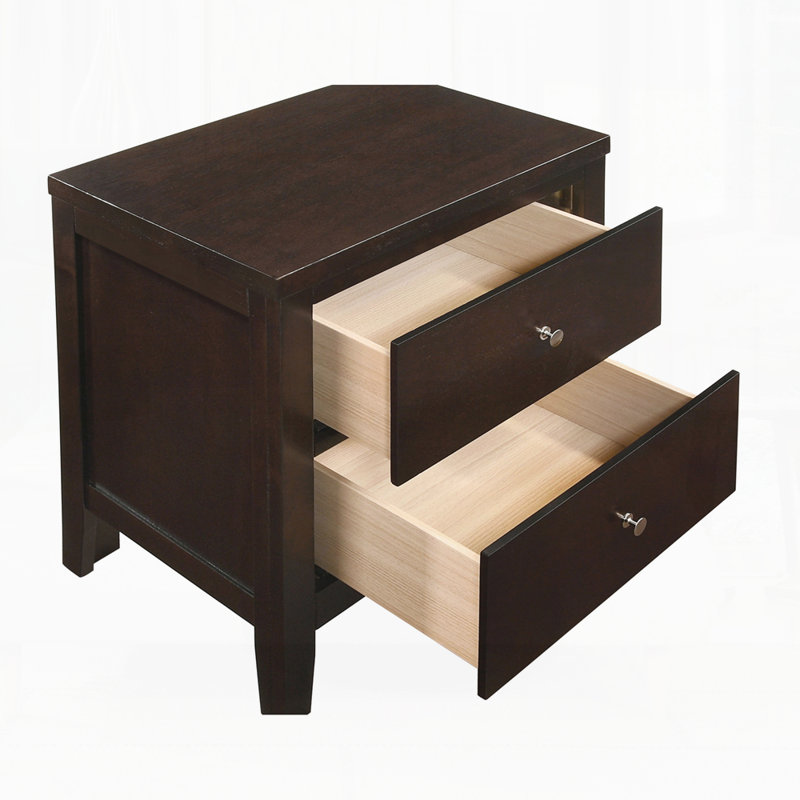 Modern Nightstand For Bedroom, Cappuccino