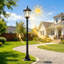Solar Post Light Streetlight Black Aluminium