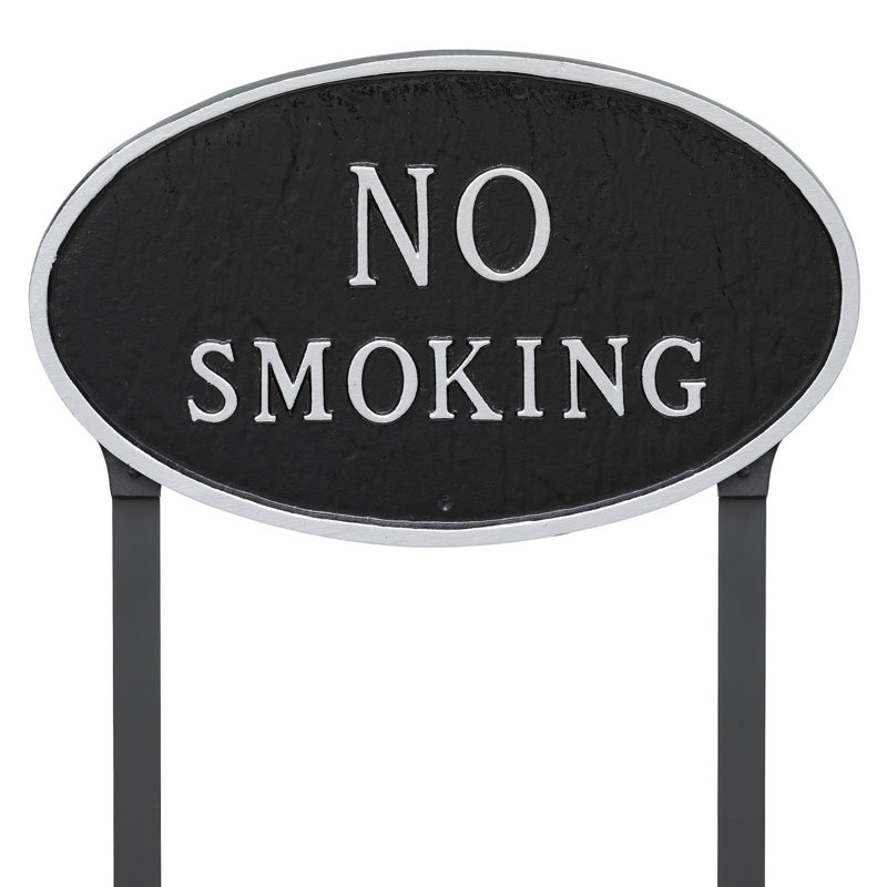 Weather Resistant Metal Garden Sign, Black/Silver