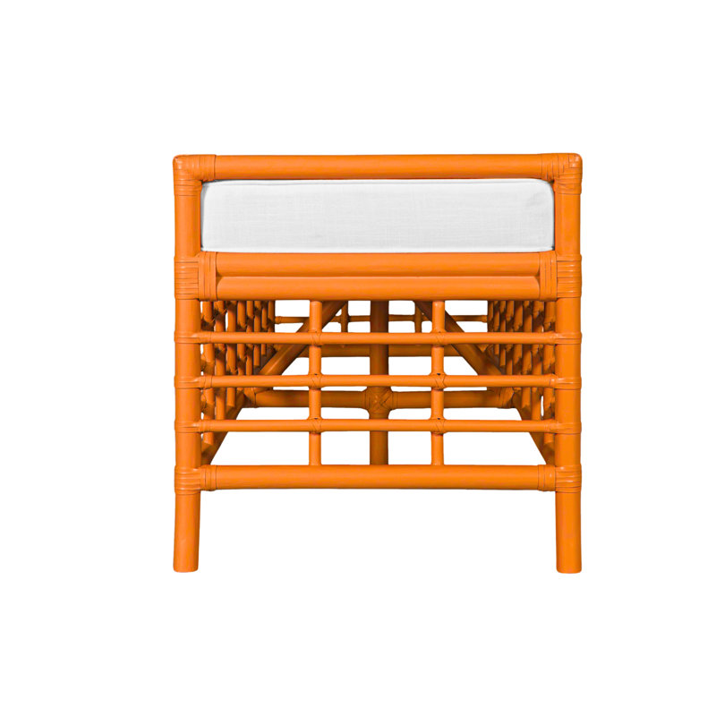 Luna Upholstered Bench, Citrus Orange
