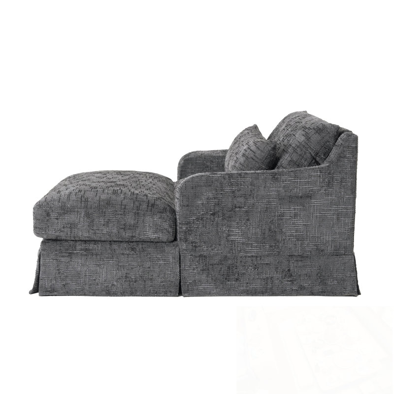 Brantice en chenille avec deux coussins, Gris
