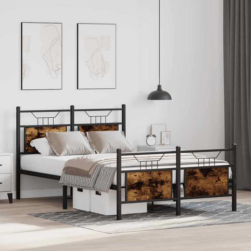 Bed, Small Double (4'), Smoked Oak