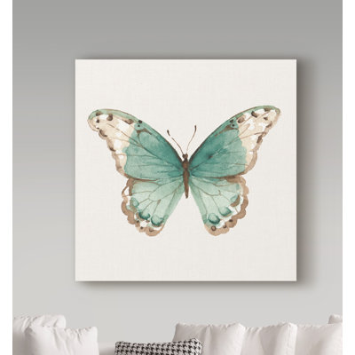 Reproduction d'art sur toile tendue, "Colorful brise 12 avec sarcelle" par Lisa Audit