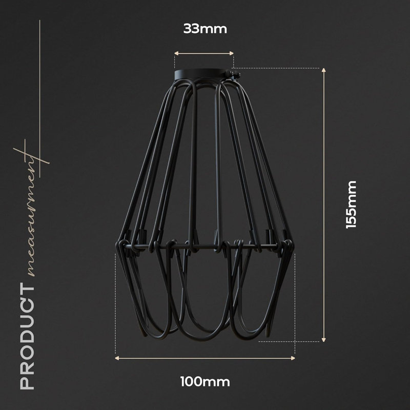 Annjelica 10cm H Metal Empire Lamp Shade, Black