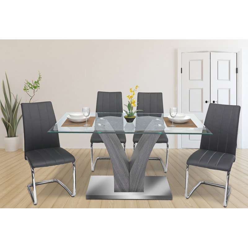 Ensemble repas pour 4 personnes Khia, 5, Noir