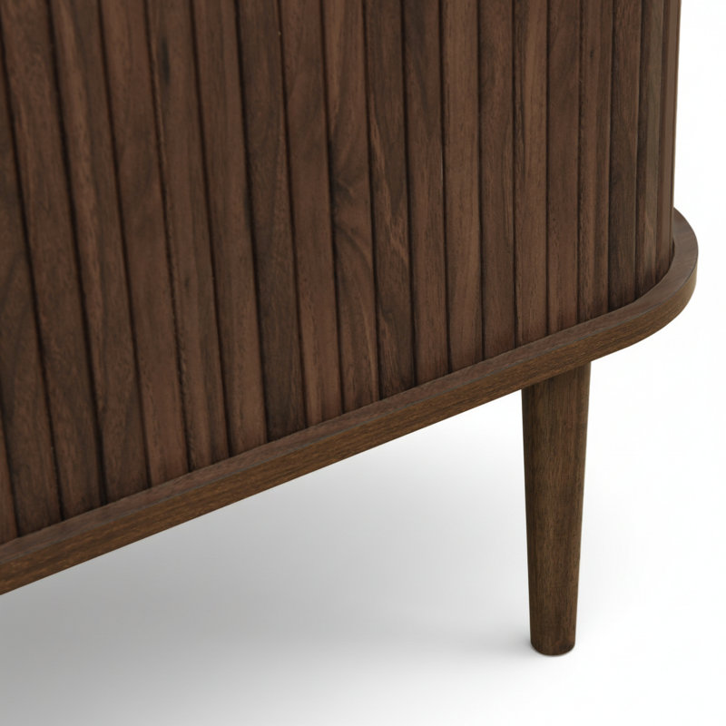 Meuble télé Aguilera de 67,7 po de style Mid-Century moderne avec rangement et tablettes pouvant accueillir un téléviseur de 75 po ou moins