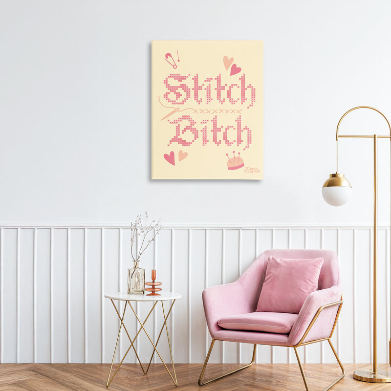 Toile brodée Stitch B * tch, design par Carrie Cantwell, H 20 po x l 16 po