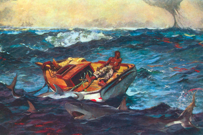 « storm » par winslow homer, reproduction d’art, H 30 po x l 20 po