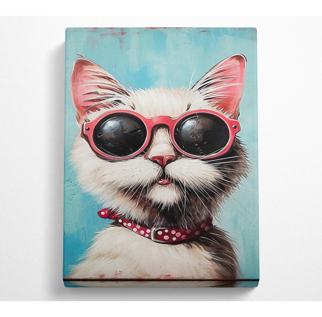 Coole Katze Canvas Kunstdruck