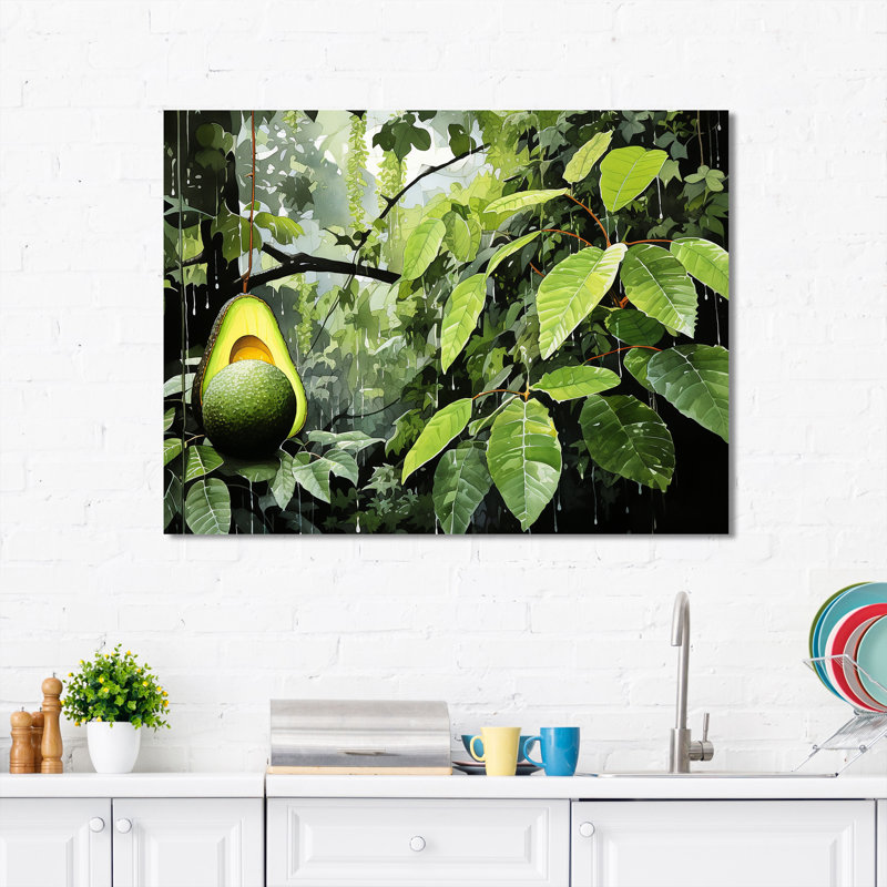 Arbres d'avocat fruits - Art mural fruits, H 16 po x l 32 po x P 1 po