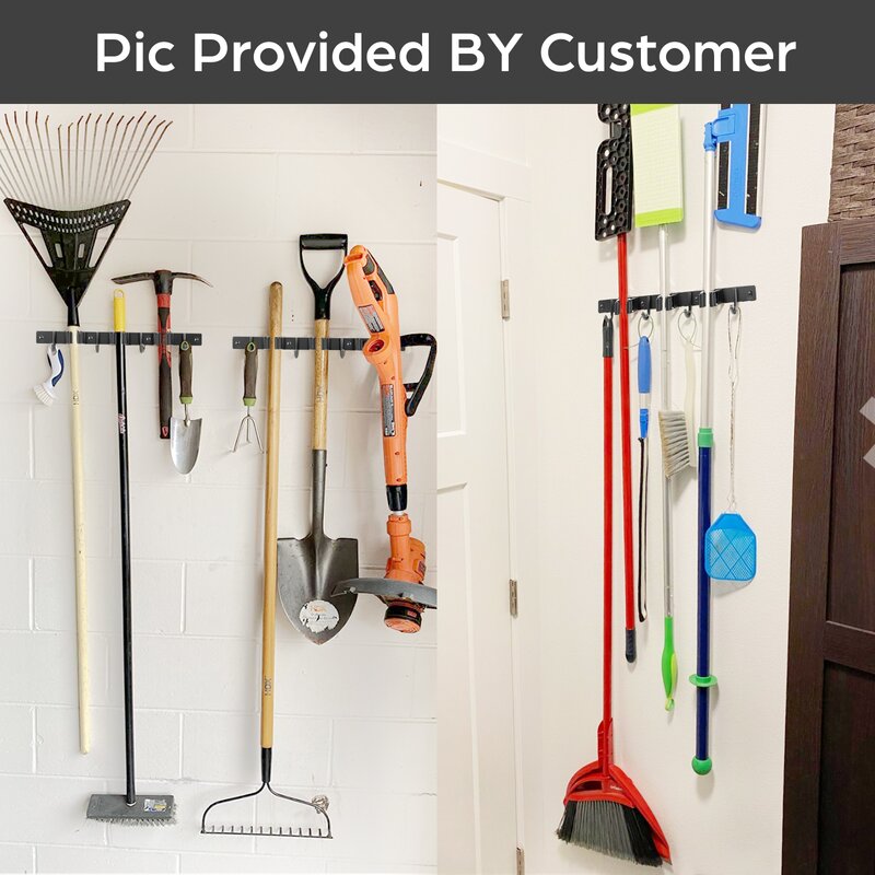 WFX Utility™ Parnassus Stainless Steel Mop and Broom Organizer ...