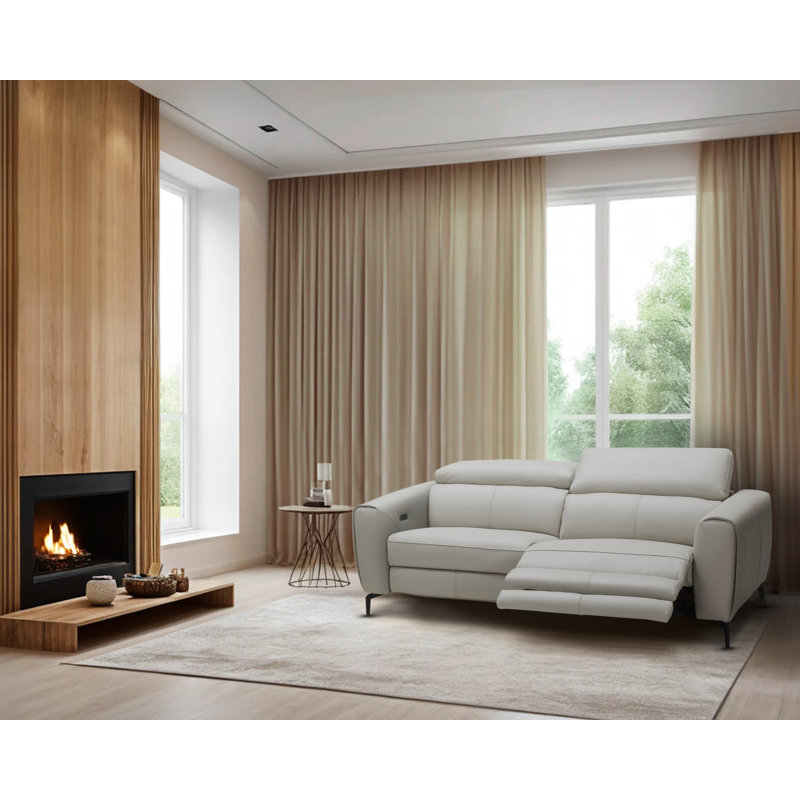 Causeuse Milan en finition caramel, Gris clair
