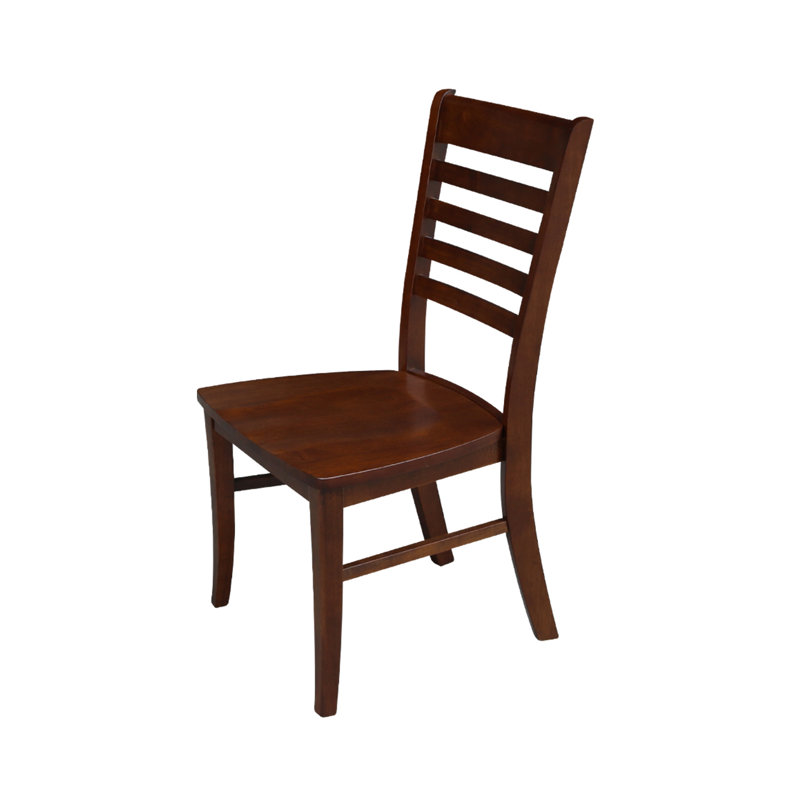 Sardinia Solid Wood Ladder Back Side Chair, Espresso