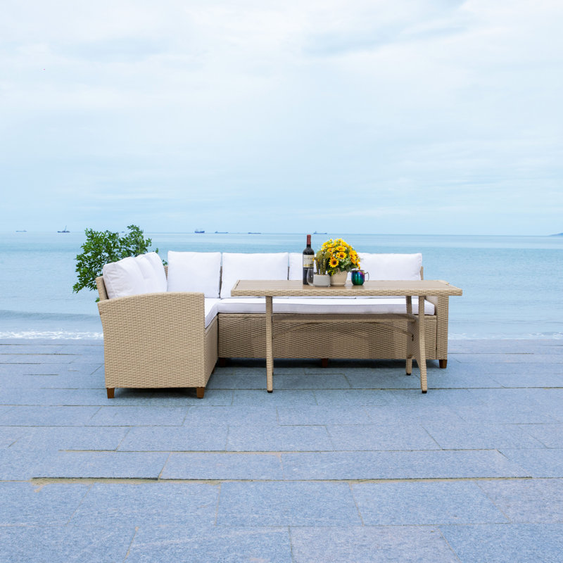 Izmir 6 - Person Patio Conversation Set with Cushions, Beige