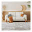 Couches pour le salon, canapé-lit capitonné en tissu moderne avec accoudoirs carrés et 4 pieds en bois massif
