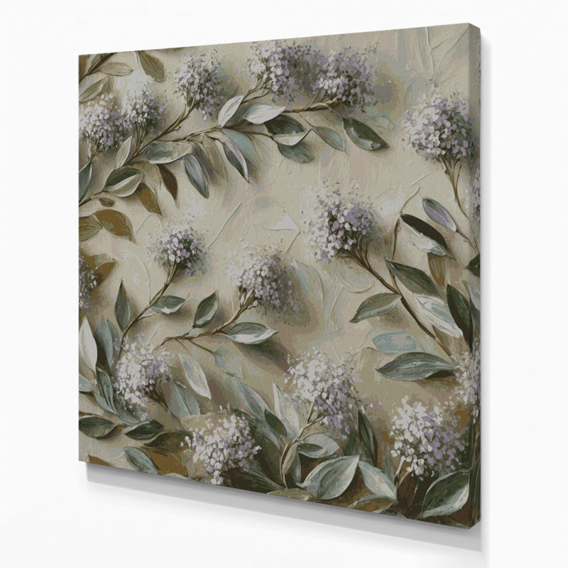Art mural sur toile Botanical Marjolaine gris, H 12 po x l 12 po