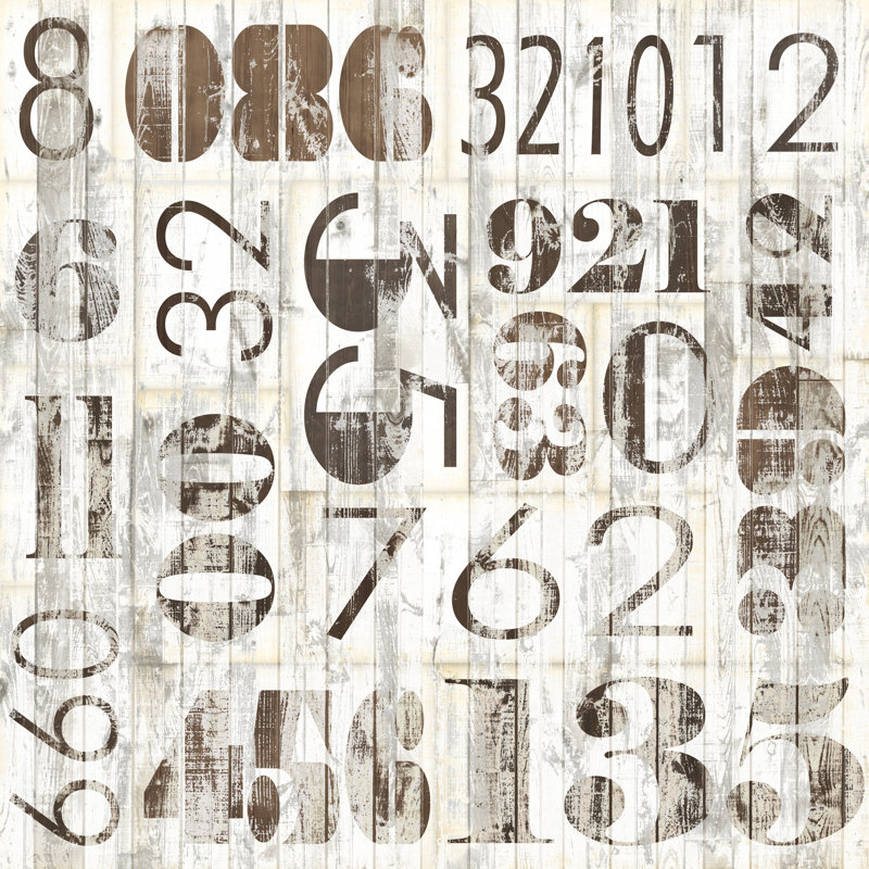 Weathered Numbers I by Jarman Fagalde - Wrapped Canvas Print, 76cm H x 76cm W