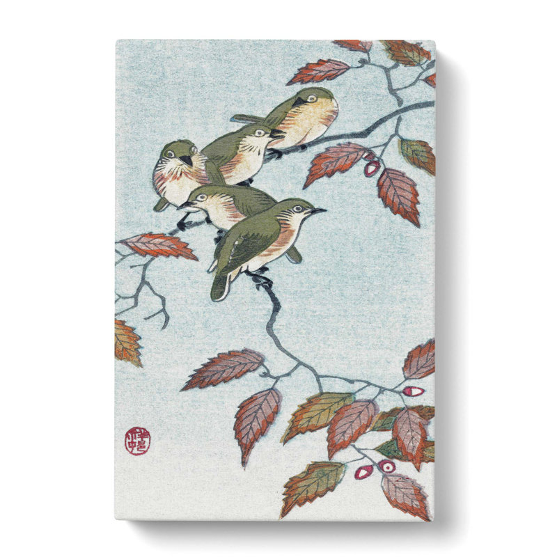 Birds On A Branch by Ohara Koson - Wrapped Canvas Painting, 76cm H x 50cm W x 3cm D