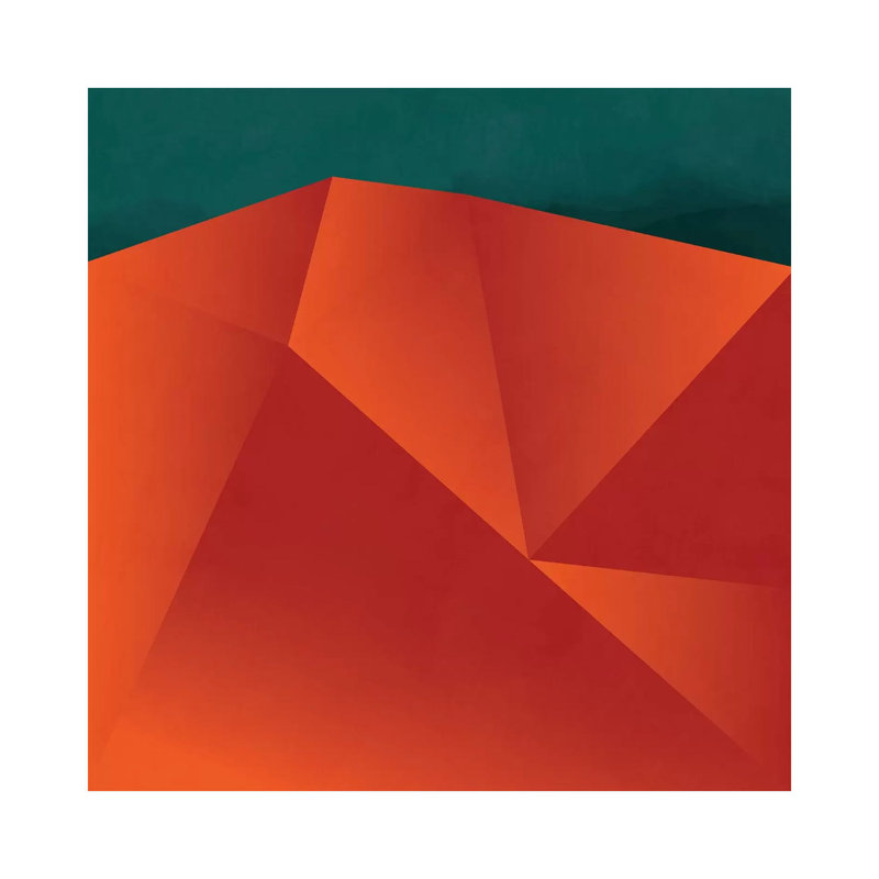 «Geometric Art Abstract Copper Petrol» par Ana Rut Bré - impression d'art graphique, Aucun mat, H 37 po x l 37 po x P 1,5 po