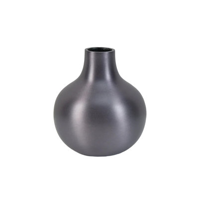  Lunara Matte Aluminum Vase, Modern Tapered Vase For Single Stems, Decorative Display, Sleek Accent For Minimalist Home Or Office Décor, 3.5" Diameter & 5" Tall, Pack Of 6