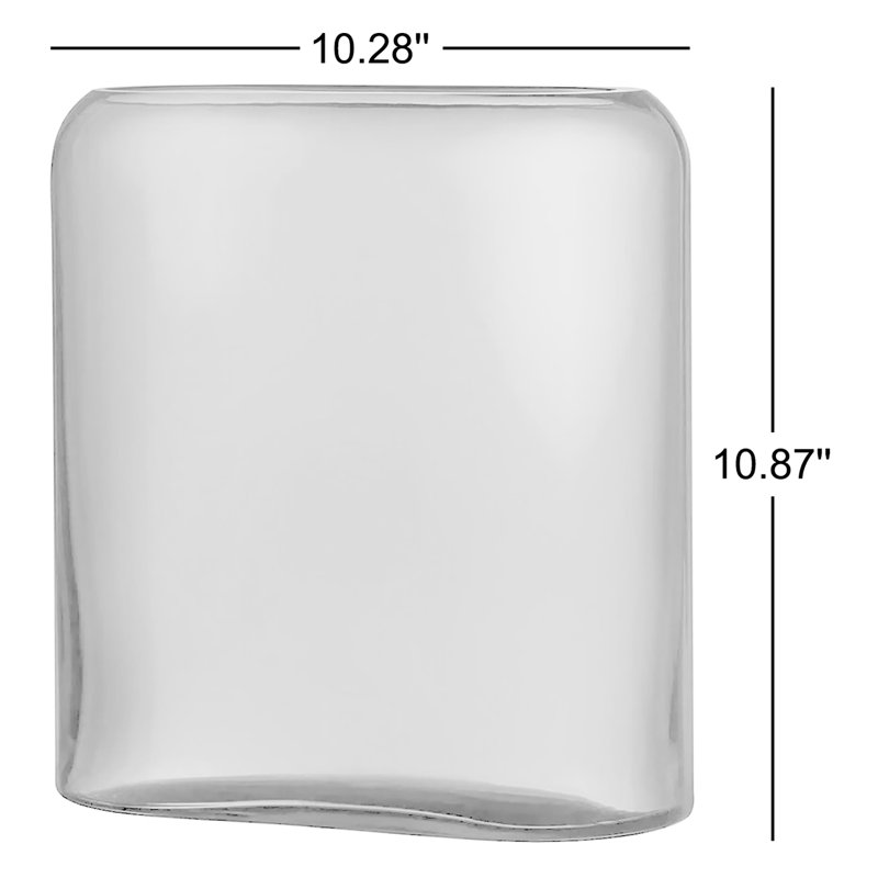 Layers 12.8" Lead Free Crystal Table Vase, 10.87" H x 10.28" W x 10.28" D, Amber