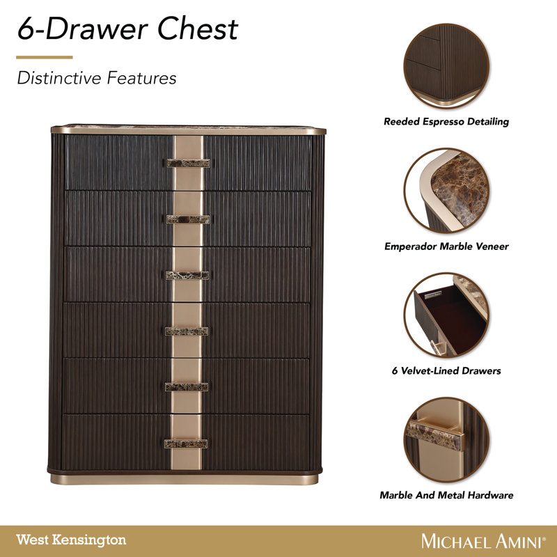 West Kensington Highboy Chest, Brown