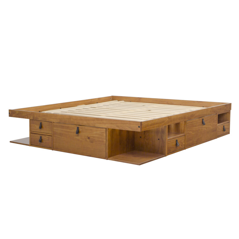 Pharr Bookcase Storage Bed, King, Oak