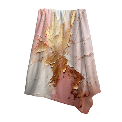 Jeté d'or et de peinture rose fusion abstraite