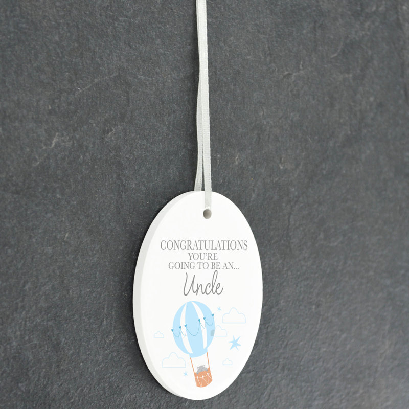 Uncle To Be Oval Shaped Ceramic Ornament