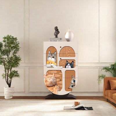 Colorful Decorative Cabinet with Spacious Storage