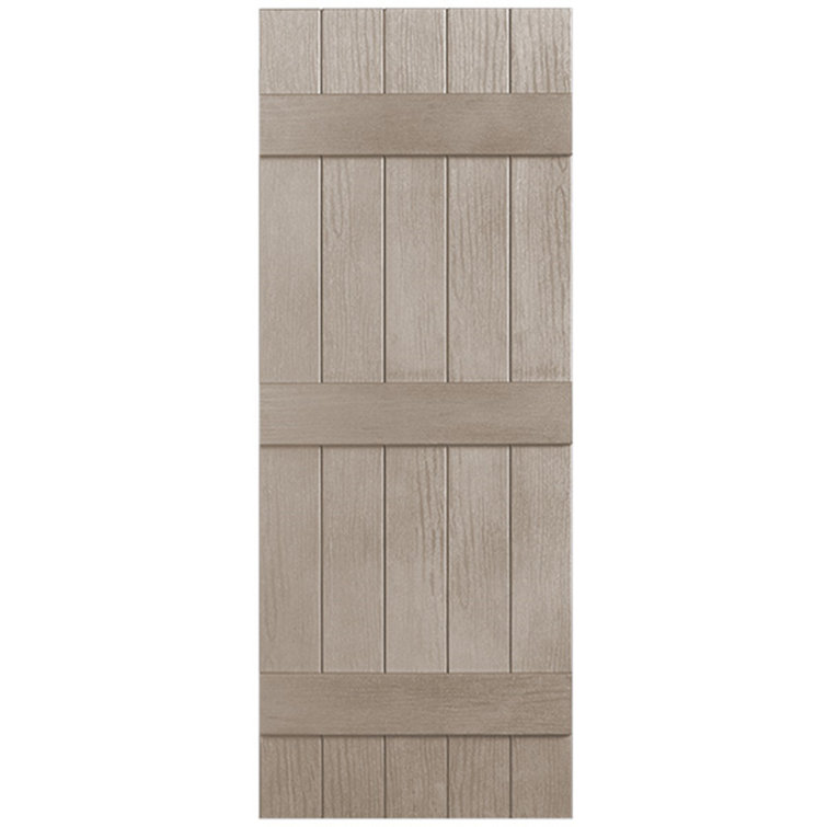 Three Batten, Five Board Closed Vinyl Shutters Pair