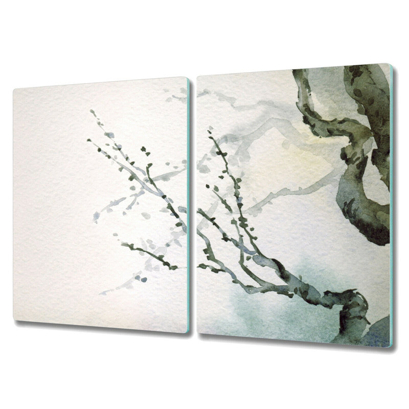 Enrik Tempered Glass Tree Branch Chopping Board, 52cm x 40cm