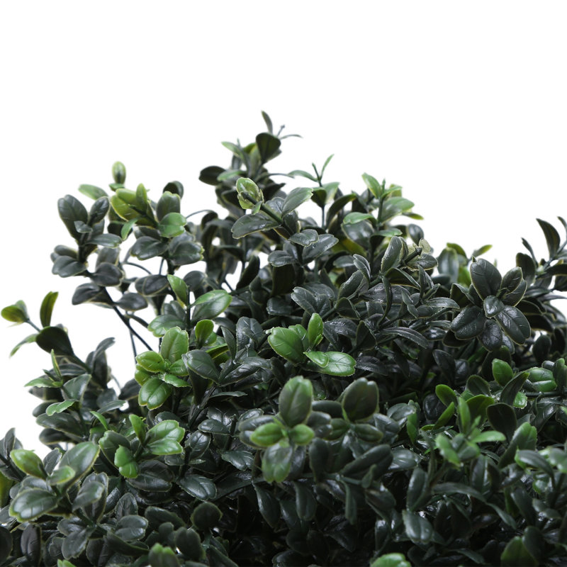 Artificial Boxwood Topiary Ball Tree 56 cm H Faux Boxwood Tree Plant in Steel