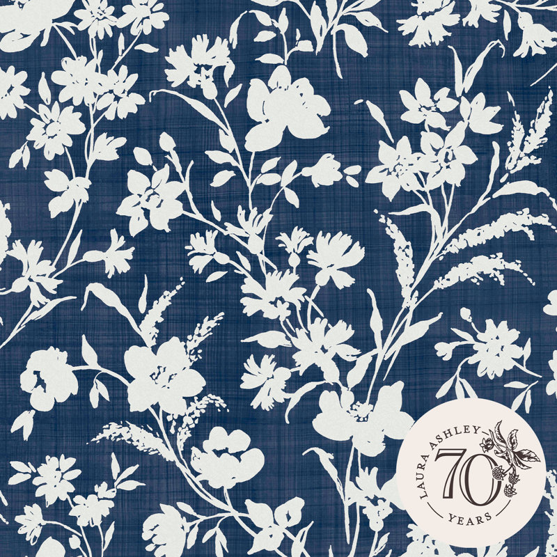 Papier peint Laura Ashley Rye, Bleu bruine marine minuit