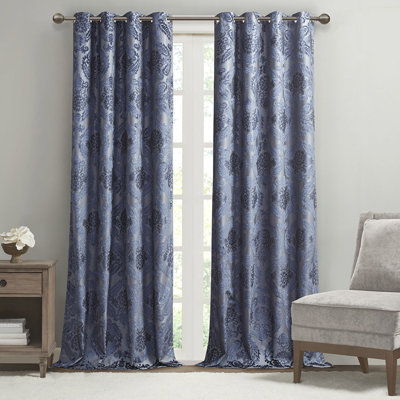 Jacquard Paisley Blackout Grommet Top Curtain Panel