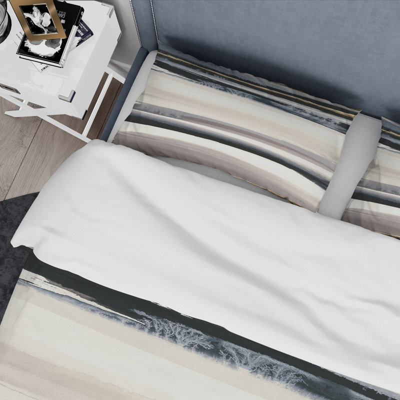 Gold Watercolor Amethyst II - Ensemble de housse de couette moderne et contemporain - Microfibre de polyester