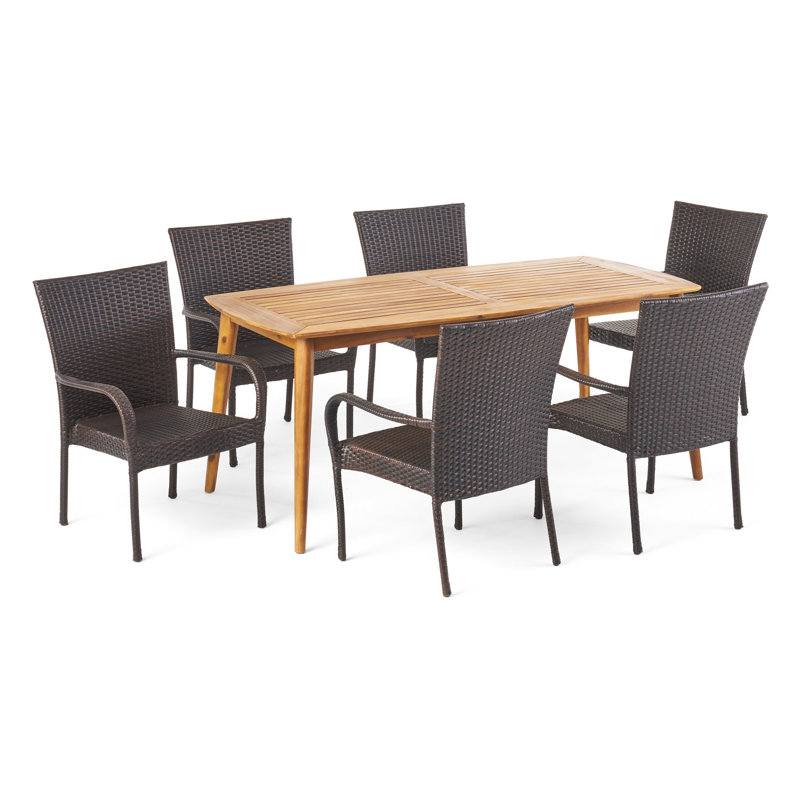 Ensemble repas d’extérieur 7 pièces Townsel