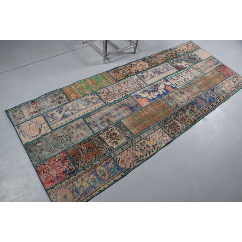 Tapis de couloir traditionnel brun en patchwork pour décorer la maison et le couloir