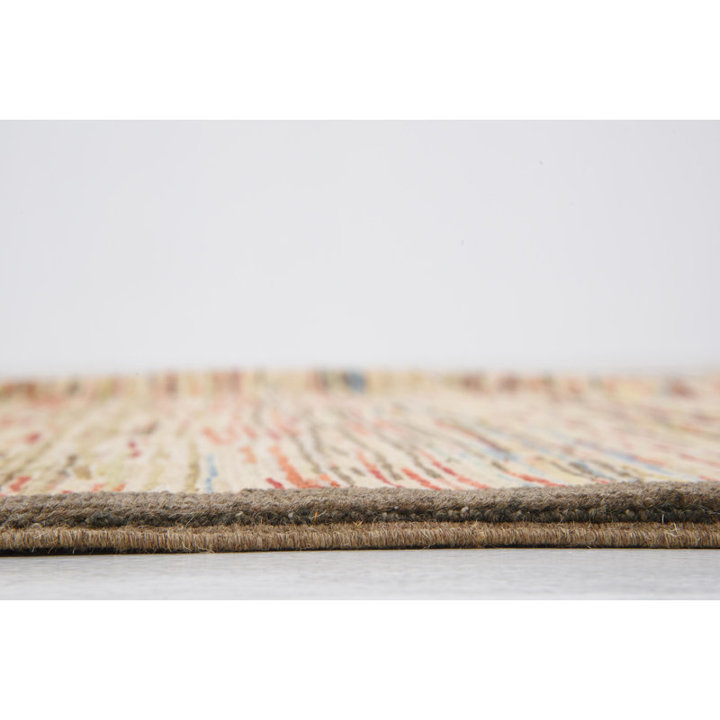 Tapis de la zone en laine 5 pi x 6 pi 6 po one-of-kind à la main noué la new age Nash