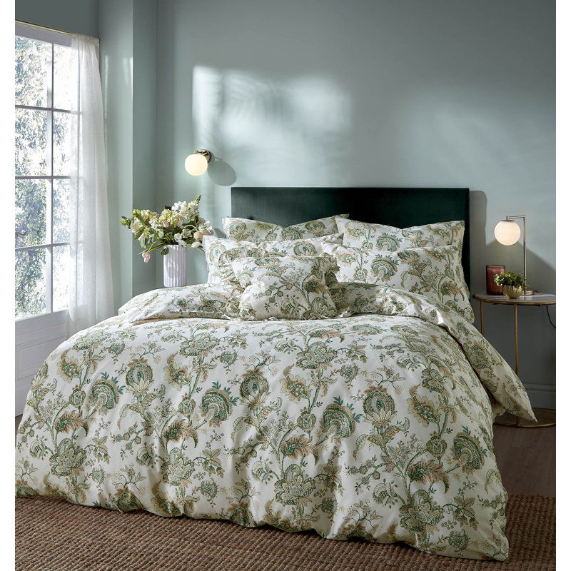 Tresco Isles Cotton Blend Floral Duvet Cover Set with Pillowcases, Double - 2 Standard Pillowcases