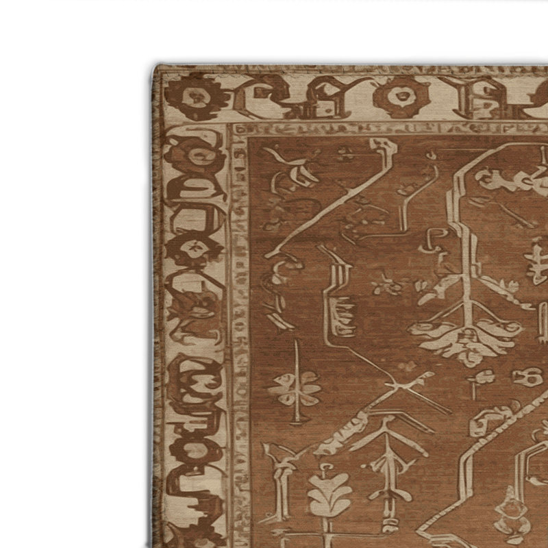 Tapis turc intérieur et extérieur brun, Rectangulaire 8 pi x 10 pi