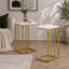 Tables de bout en forme de C Modern Glam avec structure en fer robuste et design élégant pour les salons et les chambres