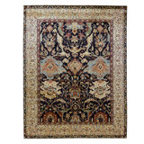 Hand Knotted Wool Oriental Area Rug in Black